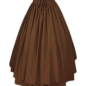 Resim Kadınların Zarif Gotik Resmi/Yarı Resmi Maxi Etek - Yüksek Beli, Ayarlanabilir Bağcıklı Bel, Partiler, Ofis, Günlük Kullanım İçin Şık Kesim, Tüm Mevsimler İçin Şık Kahverengi Elbiseler ve Kıyafetler, Sevimli Etekler, Parti Kıyafetleri, Sophistike Stil, Akışkan Kumaş, Ofis Kıyafetleri, Dayanıklı Malzeme, Moda Kadınlar 