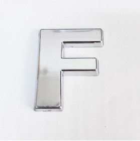 Resim NERM Cemax F Harfi 3,75 cm Krom Yapışkanlı 