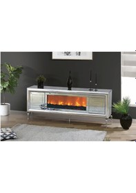 Resim Bera Gümüş Şömineli Aynalı Anka Tv Sehpası Gümüş 