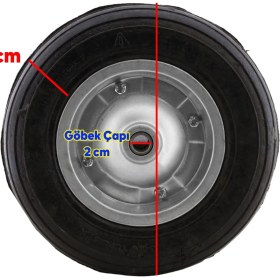Resim Nzb Yük Taşıma El Arabası Tekeri Bilyeli Rulmanlı Dubleks Teker 335X75 mm Çelik Jant 