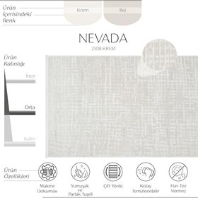 Resim Cool Halı Nevada 2508 Bej Beyaz Çizgili Yumuşak Makine Halısı Kabartmalı Yatak Odası Salon Oturma Odası Halısı 
