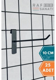 Resim Siyah Tel Pano Kancası 10 Cm - Askı Kanca Raf Askısı Raf Aksesuar Tel Askı Çorap Kancası 25 Adet 