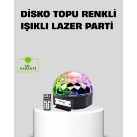 Resim Store Mania Ieg™ Ritim Hassasiyetli Bluetooth Hoparlörlü Disko Işığı Döner LED Efektli 
