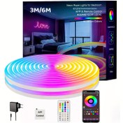 Resim Yatak Odası için Led Işıklar, 298.7cm RGB Neon Halat Işıkları, Uygulama Kontrolü, IR Uzaktan Kumanda, Müzik Senkronizasyonu, Ayarlanabilir Renk, Dış Mekan Su Geçirmez, AB Güç Kaynağı ile, Yatak Odası, Oyun, Parti, Dış Mekan Dekoru için Esnek Şerit Işıkları Kesilebilir 