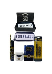 Resim Fenerbahçe Orjinal Lisanslı Beyaz Air Kalemtraş Ahşap Kutulu 6'lı Kırtasiye Seti Lacıvert-sarı 