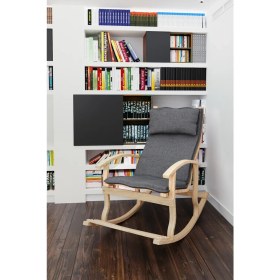 Resim Mobildeco Padişah Ahşap Sallanan Sandalye Füme - Doğal 