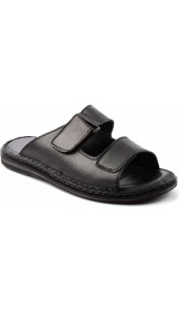 Resim Bambi Siyah Leather Erkek Terlik E04804018203 
