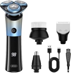 Resim XO-CF32 Çok Fonksiyonlu 4'ü 1 Arada Şarjlı Tıraş Makinesi Seti | LED Dijital Göstergeli, IPX7 Islak & Kuru Su Geçirmez Kablosuz Saç Sakal Kesme ve Yüz Bakım Makinesi 