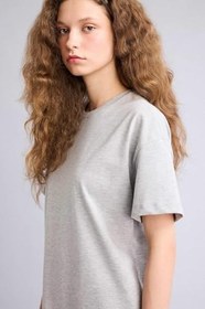 Resim DeFacto Oversize Basic T-Shirt Gri Melanj 