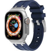 Resim Watch 7 45mm Uyumlu KRD-89 Uyumlu Zore Kordon-Lacivert 
