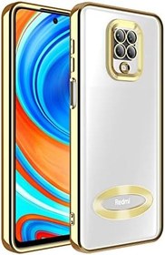 Resim Zore Xioami ile uyumlu Redmi Note 9 Pro Kılıf Kamera Korumalı Logo Gösteren Omega Kapak Gold 