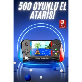 Resim 500 Oyunlu Retro Sup Konsolu Taşınabilir Mini Gamepad 3,5 Inç Ekran 