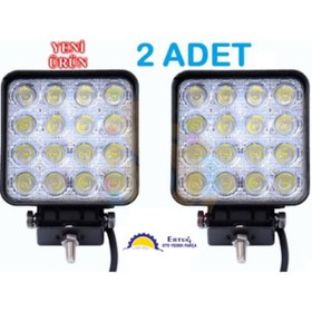 Resim 12v/24v Off Road 2 Li / Çalışma Lambası 16 Led Kare Projektör N11.1116 