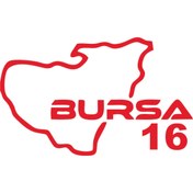 Resim Birim Matbaa BURSA ŞEHİR HARİTA OTO YAPIŞKAN ETİKET(12X20CM) 