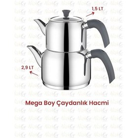Resim Kahramanlar Delux Soft 4 Parça Çaydanlık Takımı - Mega Boy Antrasit Gümüş 