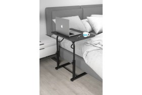 Resim Depolife Eğim Yükseklik Ayarlı Laptop Sehpası Kahvaltı Ders Çalışma Bilgisayar Ofis Yemek Masası Metal Ayak 