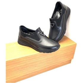 Resim Umut Marяka Hakiki Deri Tam Ortopedik Kadın Ayakkabı Siyah 