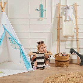 Resim Ahşap Bebek Salıncağı – Siyah 