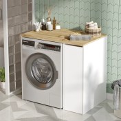 Resim Robin Home Diana Çamaşır Makinesi Dolabı Çekmeceli Keçe-Beyaz 