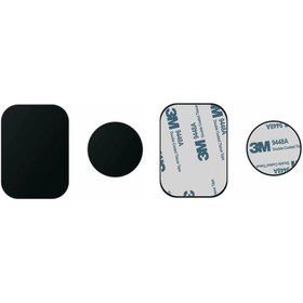 Resim Buççin Araç İçi Oto Telefon Tutucular İçin Manyetik Mıknatıslı 2 Adet Metal Plaka 3M Yapışkanlı Levha Mıkna 