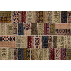 Resim El Yapımı Benzersiz Patchwork Halı 160 X 230 Cm 6327 