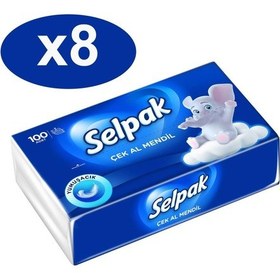 Resim Selpak Çek Al Mendil 100 Adet X 8 Li Set 