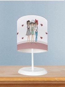 Resim Mekta Home Bebek Ve Çocuk Odası 3'lü Prenses Kız Zikzak Desenli Abajur 