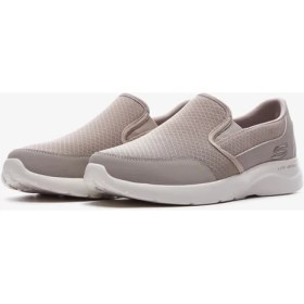 Resim Skechers Dynamight Memory Foam Taban Bağcıksız Erkek Bej Günlük Spor Ayakkabı 