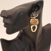 Resim Reçine Taşlı Vintage Esintili Bohem Sallantılı Küpeler - Altın Tonlu Çinko Alaşım Tasarım, Günlük Kıyafetler ve Hediye İçin Mükemmel, Her Gün Takı | Vintage Bohem Tarzı | Dekoratif Detaylar, Boho Küpeler 