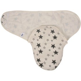 Resim Sevi Bebe Organik Müslin Bebe Kundağı Art-306 Gri Yıldız Gri 