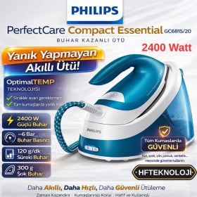 Resim Philips Perfectcare Compact Essential 2400 W Buhar Kazanlı Ütü -Turkuaz 