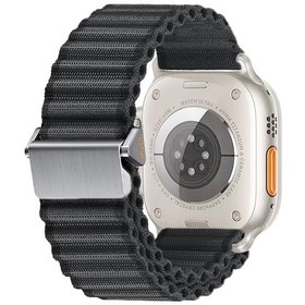 Resim Ardemix Watch Ultra 49mm Uyumlu Krd-123 Naylon Kumaş Hasır Örgülü Kordon-siyah 