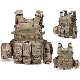 Resim Createtech Yelek Y28122cf Taktik Plaka Molle Hallow-hızlı Savaş Bırakılan Airsoft Zırh Korumalı Zk Kamuflaj 