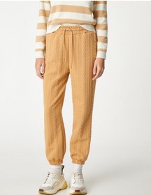 Resim Koton Jogger Eşofman Altı Desenli Beli Bağlamalı Bej 3wak30108ek 3WAK30108EK063 Ekru 