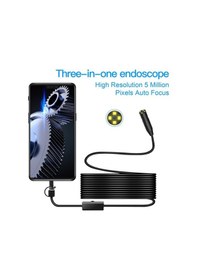 Resim Dancemonkey Endüstriyel Endoskop 3'ü 1 Arada Type-c/android/usb, 11mm Lens, Ip68 Su Geç, Otomatik Odaklama 