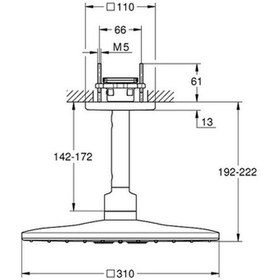 Resim Grohe Rainshower Smartactive 310 Cube Tepe Duşu Seti 142 Mm, 2 Akışlı 26481000 Krom 