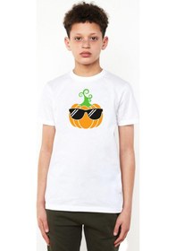 Resim Tshirthane Cool Pumpkin Beyaz Çocuk Bisikletyaka Tshirt Beyaz 