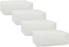 Resim 4'lü Büyük Boy Gri Pötikare Baza Altı Hurç Set 62 x 46 x 22 cm 