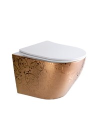 Resim Lena Asma Klozet Kapak Dahil Et-103 Beyaz-bakır Bakır 