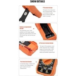 Resim VC203 Ölçü Aleti Multimetre Avometre Ncv Işıklı Ekran El Feneri Isı Ölçer 