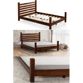 Resim Zerka Concept Elegans Ithal Çam Masif Ahşap Başlıklı Karyola Ceviz 90 x 190 cm 