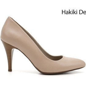 Resim Gönderi(R) Gönderi R Ten Sivri Burun İnce Topuklu Hakiki Deri Stiletto Ten 