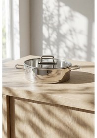 Resim Karat Çelik Basık Tencere - 3.7 Lt Gümüş 