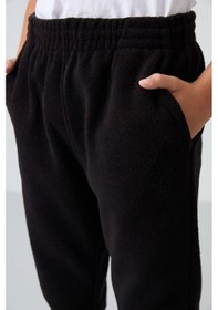 Resim Tommylife Tommy Life Siyah Kalın Yumuşak Dokulu Standart Fit Nakışlı Polar Erkek Çocuk Eşofman Alt - 11219 Siyah 