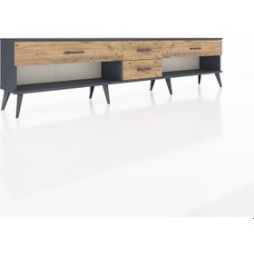 Resim Arges Tv Ünitesi 4 Çekmeceli 220x30x51 Antrasit-antrasit/çam Antrasıt/atlas Çam - Antrasıt 