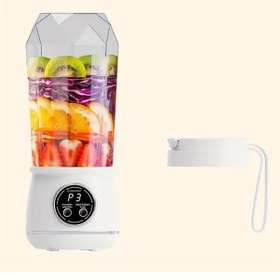 Resim Fochsia Usb Taşınabilir El Blenderı 530ml Beyaz Dijital Ekran Paslanmaz Bıçak 