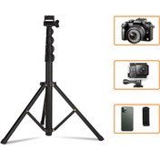 Resim Ekolaks 5 Kademeli 153 cm Fonksiyonel 2 In 1 Monopod 360 Derece Dönebilen Başlıklı Profesyonel Uzun Tripod 