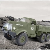 Resim Springsunc1/16 2.4g 6wd Rc Off-road Paletli Askeri Kamyon Ordu Arabası Çocuk Hediyesi Çocuk Oyuncağı Erkek Çocuklar İçin Rtr 
