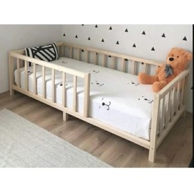 Resim Zerka Concept Damla Ithal Masif Ladin Ahşap Montessori Karyola 90*190 cm 