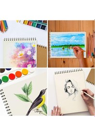 Resim Eskiz Defteri A5 Boyutunda 160 Gr Üstten Telli Karakalem Sketch Book 25 Yaprak - 1 Adet Beyaz 